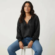 Luchtige kanten blouse met bohemian uitstraling - Kelly