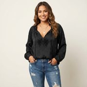 Luchtige kanten blouse met bohemian uitstraling - Kelly