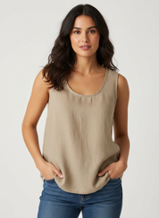 Luchtige linnen dames top – Mia