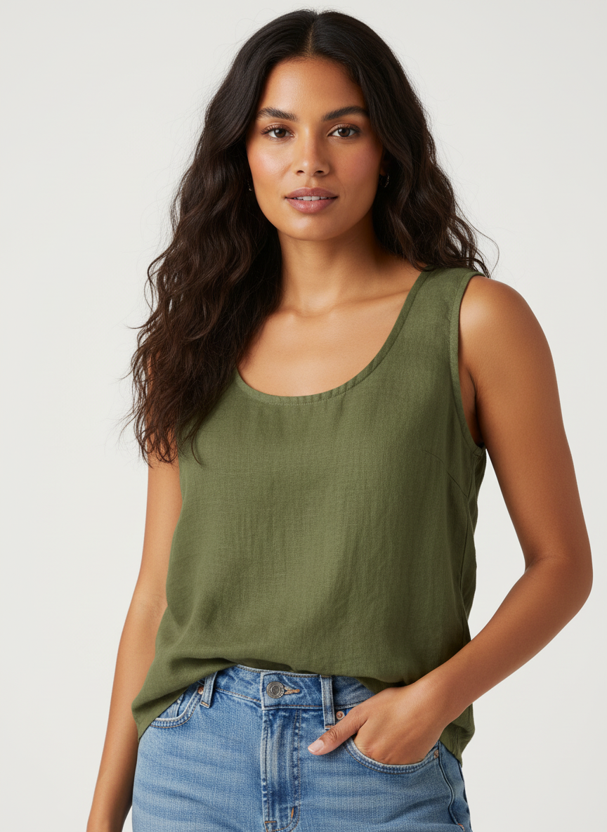 Luchtige linnen dames top – Mia