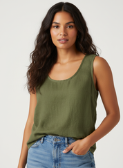 Luchtige linnen dames top – Mia