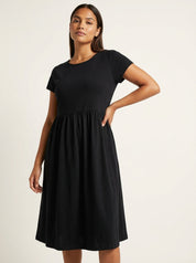 Luchtige midi jurk – Rosa