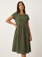 Luchtige midi jurk – Rosa