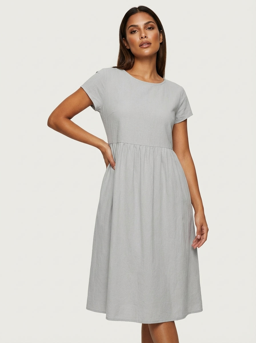 Luchtige midi jurk – Rosa