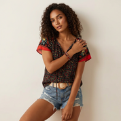 Luchtige oversized dames blouse met v-hals – Dianne