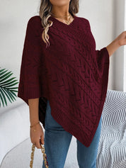 Zachte gebreide dames poncho – Novena