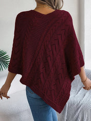 Zachte gebreide dames poncho – Novena