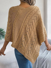Zachte gebreide dames poncho – Novena