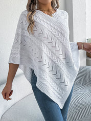 Zachte gebreide dames poncho – Novena