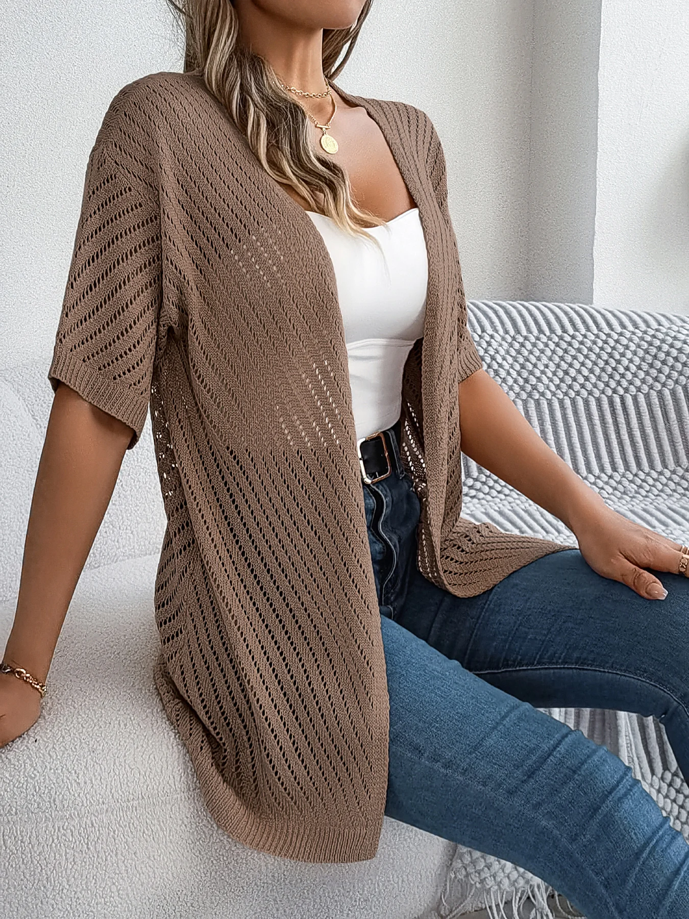 Luchtig gebreid dames vest – Alina