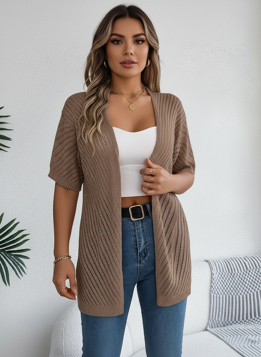 Luchtig gebreid dames vest – Alina