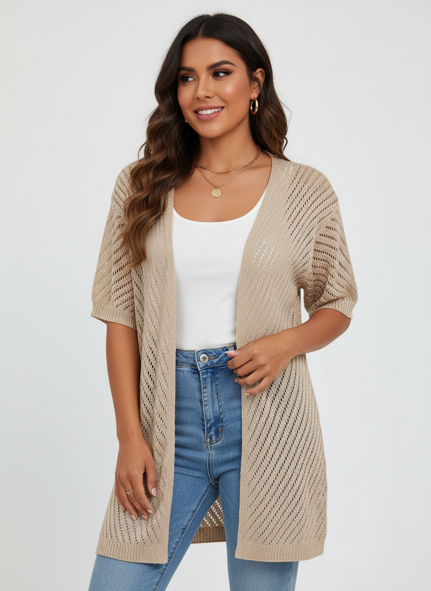 Luchtig gebreid dames vest – Alina