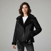 Luxe Teddy Biker Jacket voor Dames