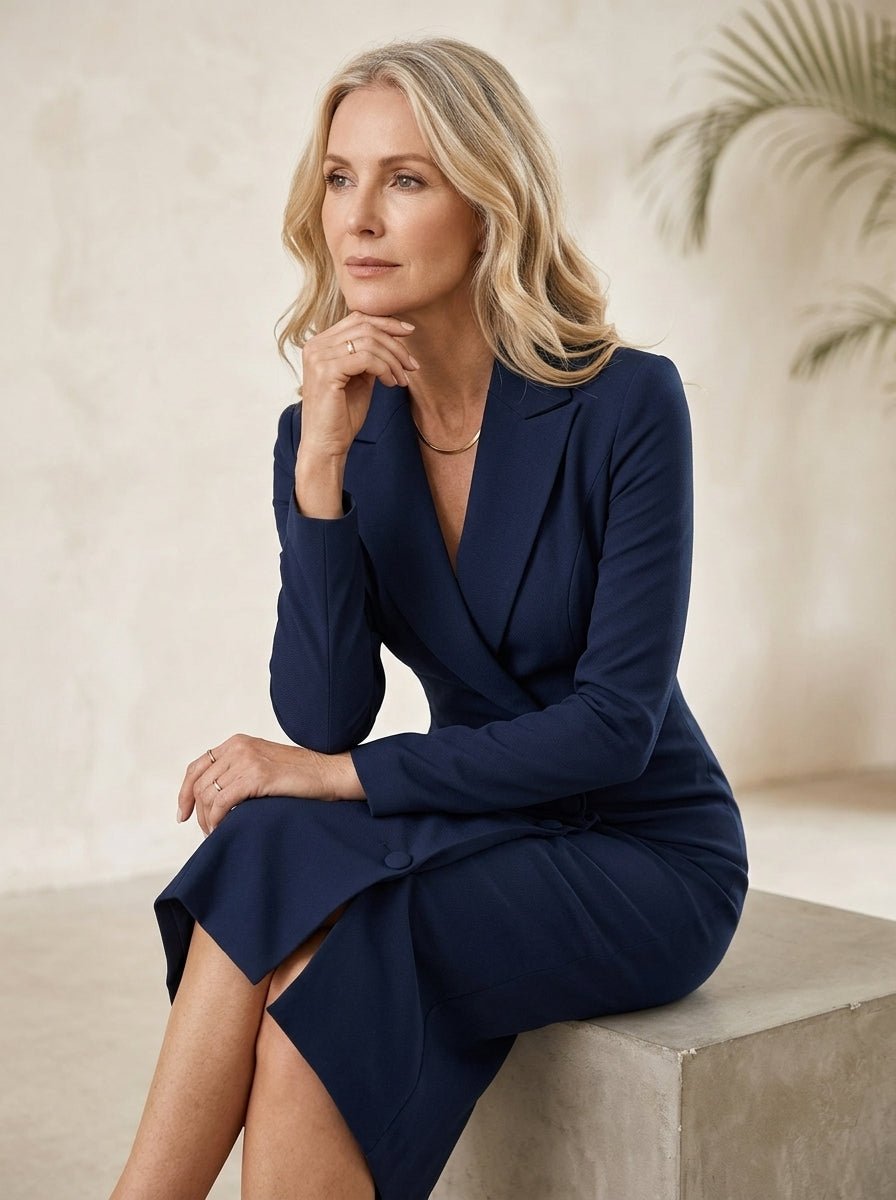 Luxe Getailleerde Blazer Midi Jurk – Victoria
