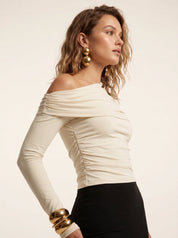Luxe One-Shoulder Drapering Top – Sophia