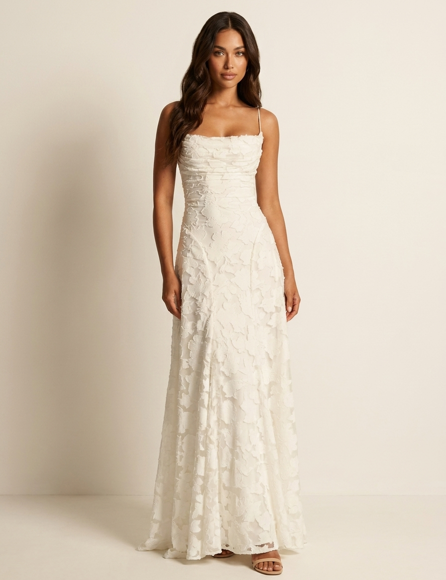 Luxury floral jacquard maxi dress - Amélie