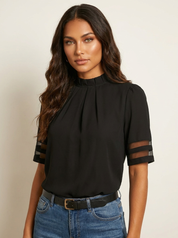 Luxe blouse met mesh mouwen - Sophia