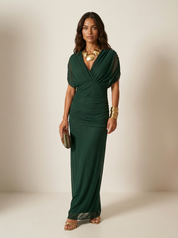 Luxe geplooide maxi avondjurk - Valentina