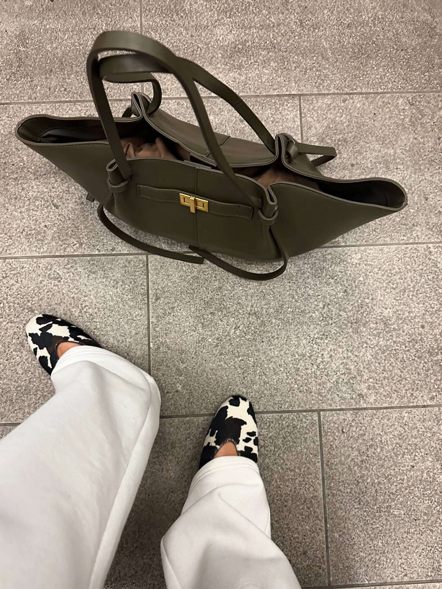 Luxe shopper met gouden sluiting - Gianna