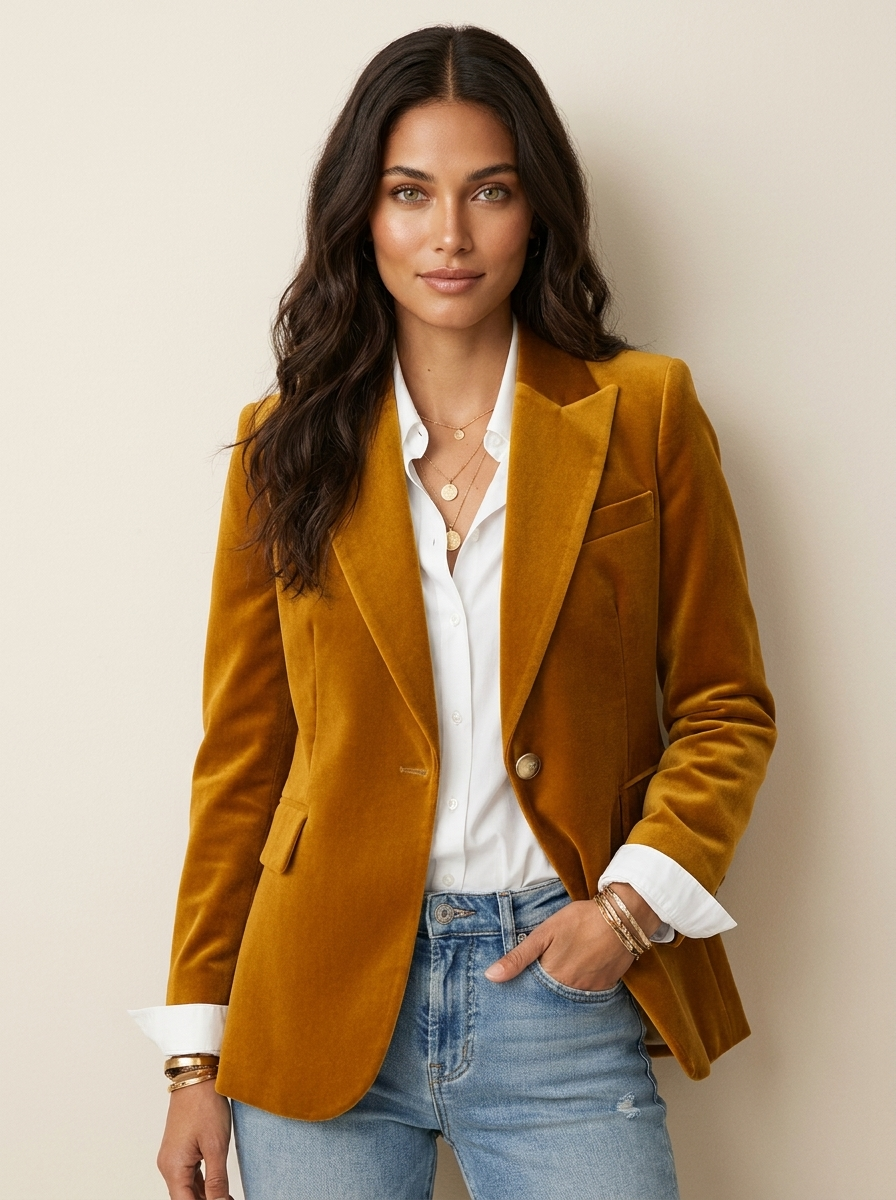 Luxe velvet dames blazer - Victoria