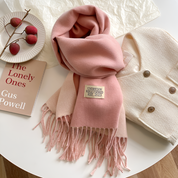 Luxe winter sjaal van wolmix met franjes