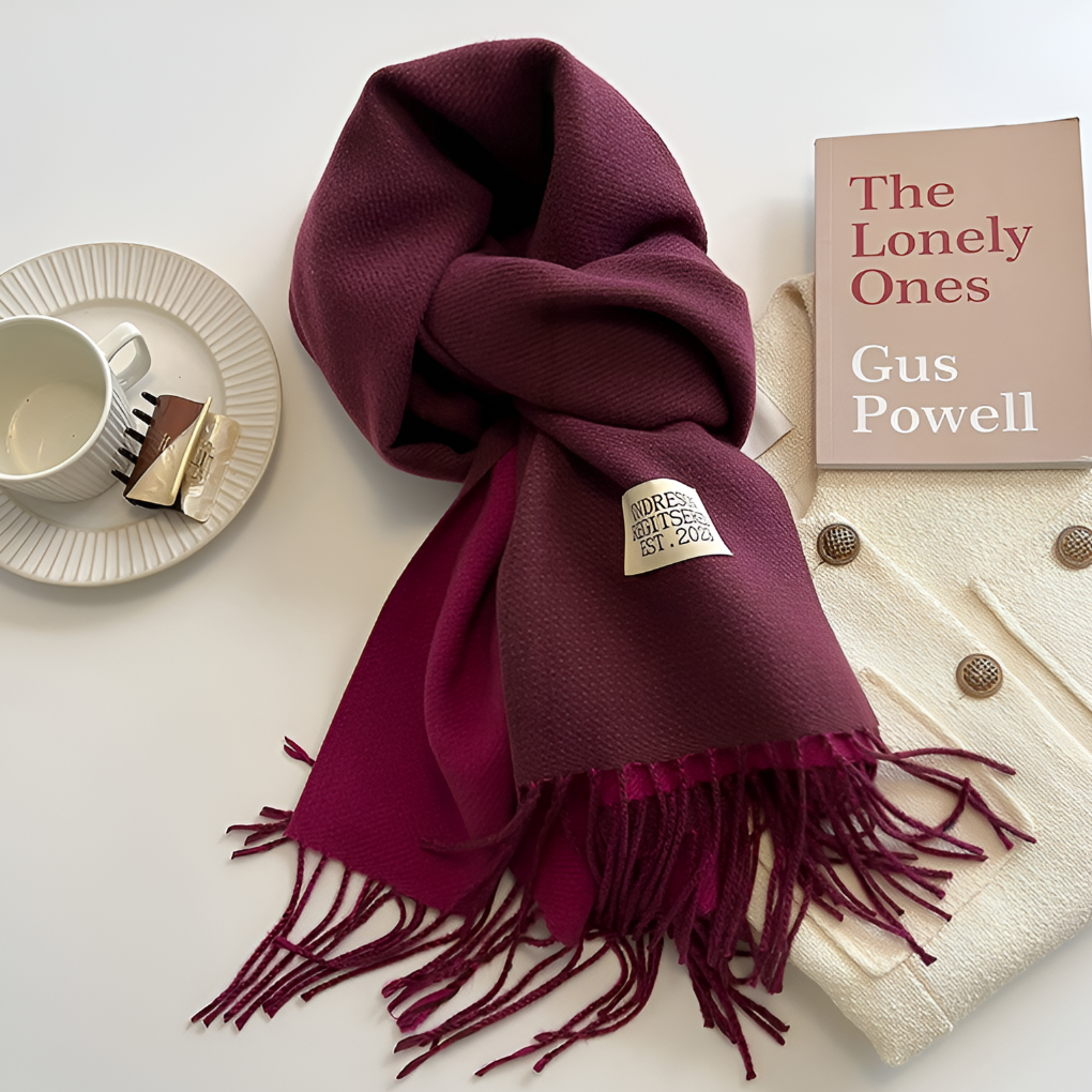 Luxe winter sjaal van wolmix met franjes