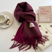 Luxe winter sjaal van wolmix met franjes