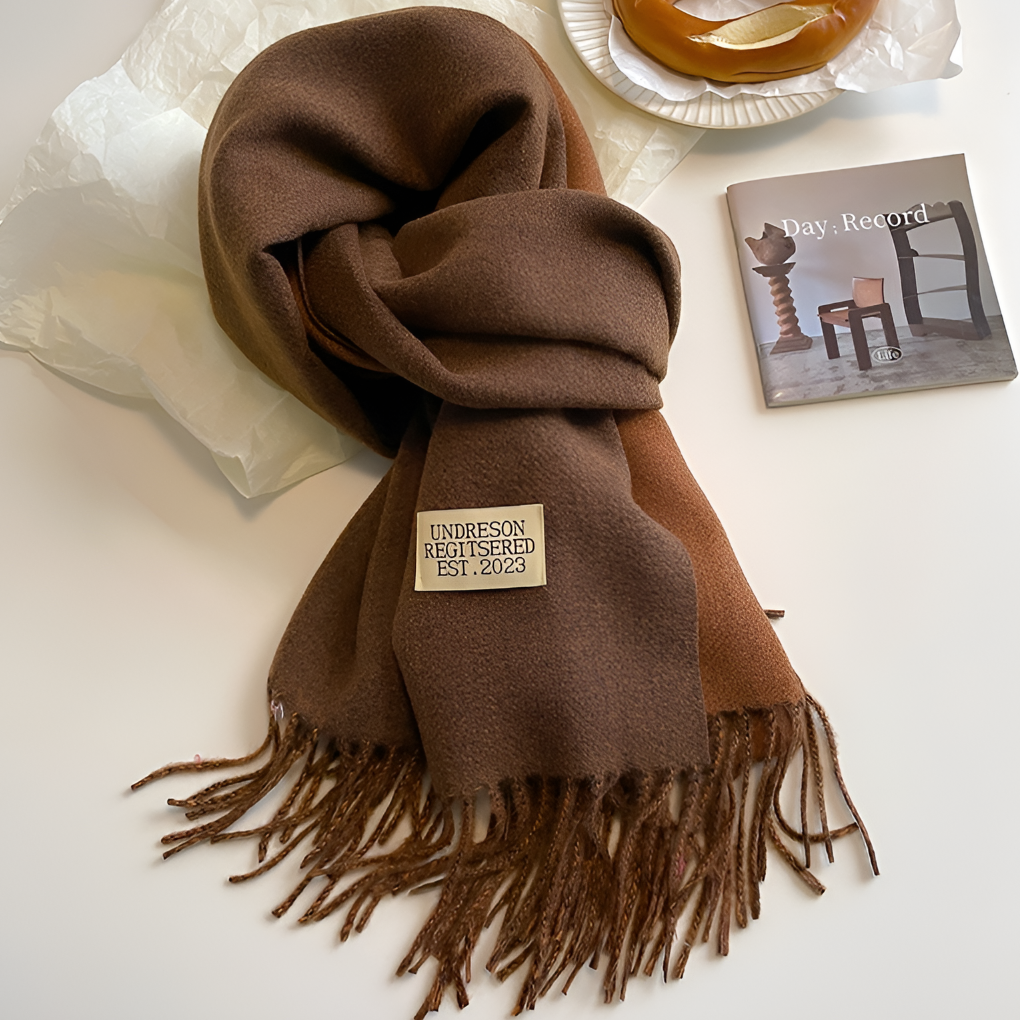 Luxe winter sjaal van wolmix met franjes