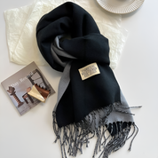 Luxe winter sjaal van wolmix met franjes