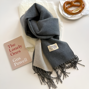 Luxe winter sjaal van wolmix met franjes