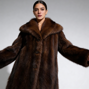 Luxe bont winterjas met brede kraag