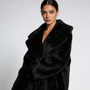Luxe bont winterjas met brede kraag