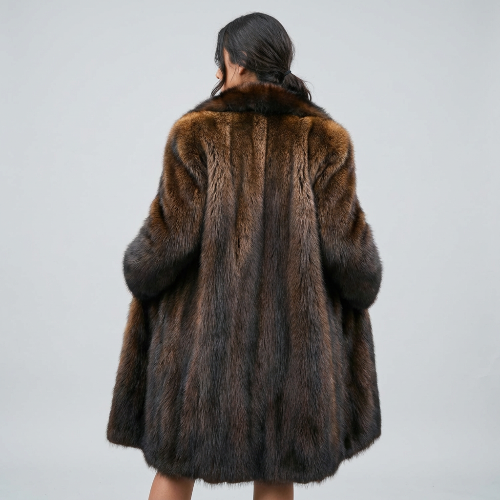 Luxe bont winterjas met brede kraag