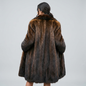 Luxe bont winterjas met brede kraag