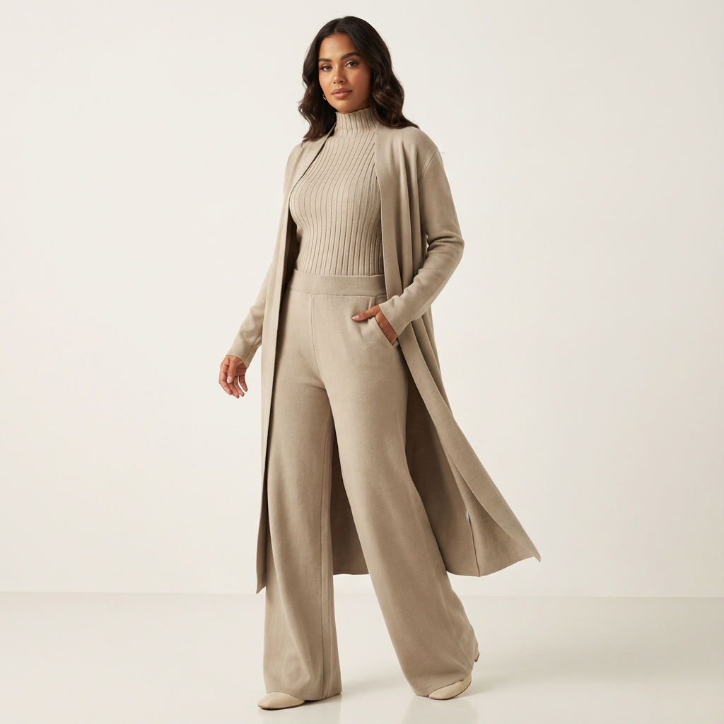 Luxe comfortabel 3-delig cardigan pak voor dames