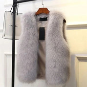 Luxe dames gilet met faux fur structuur – Lucienne