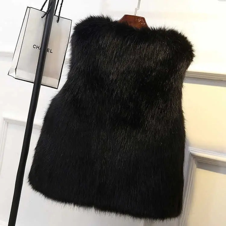 Luxe dames gilet met faux fur structuur – Lucienne