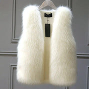 Luxe dames gilet met faux fur structuur – Lucienne