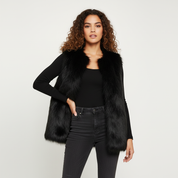 Luxe dames gilet met faux fur structuur – Lucienne