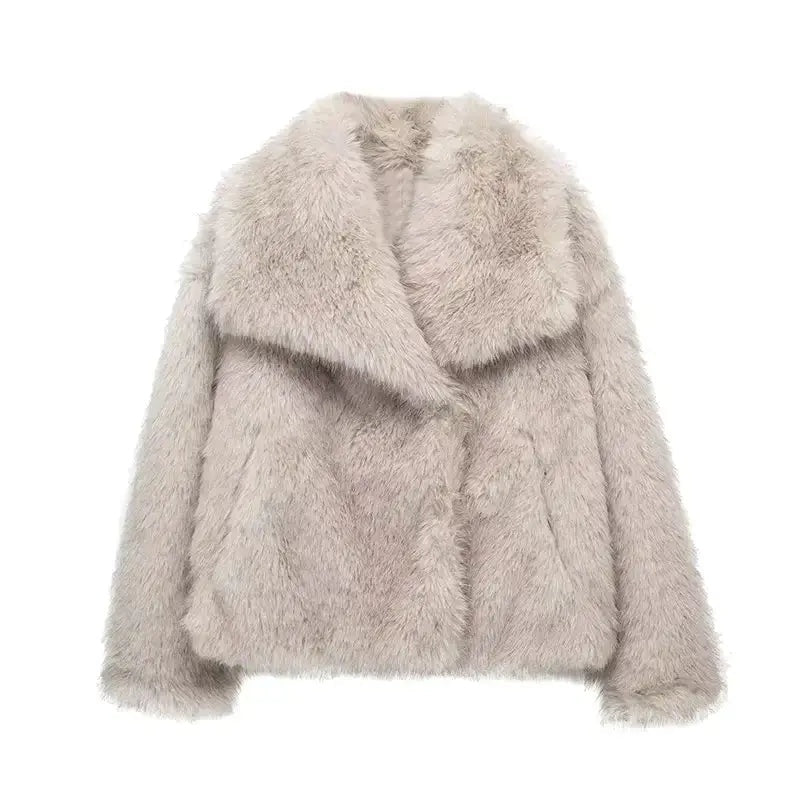 Luxe damesjas met volle faux fur uitstraling