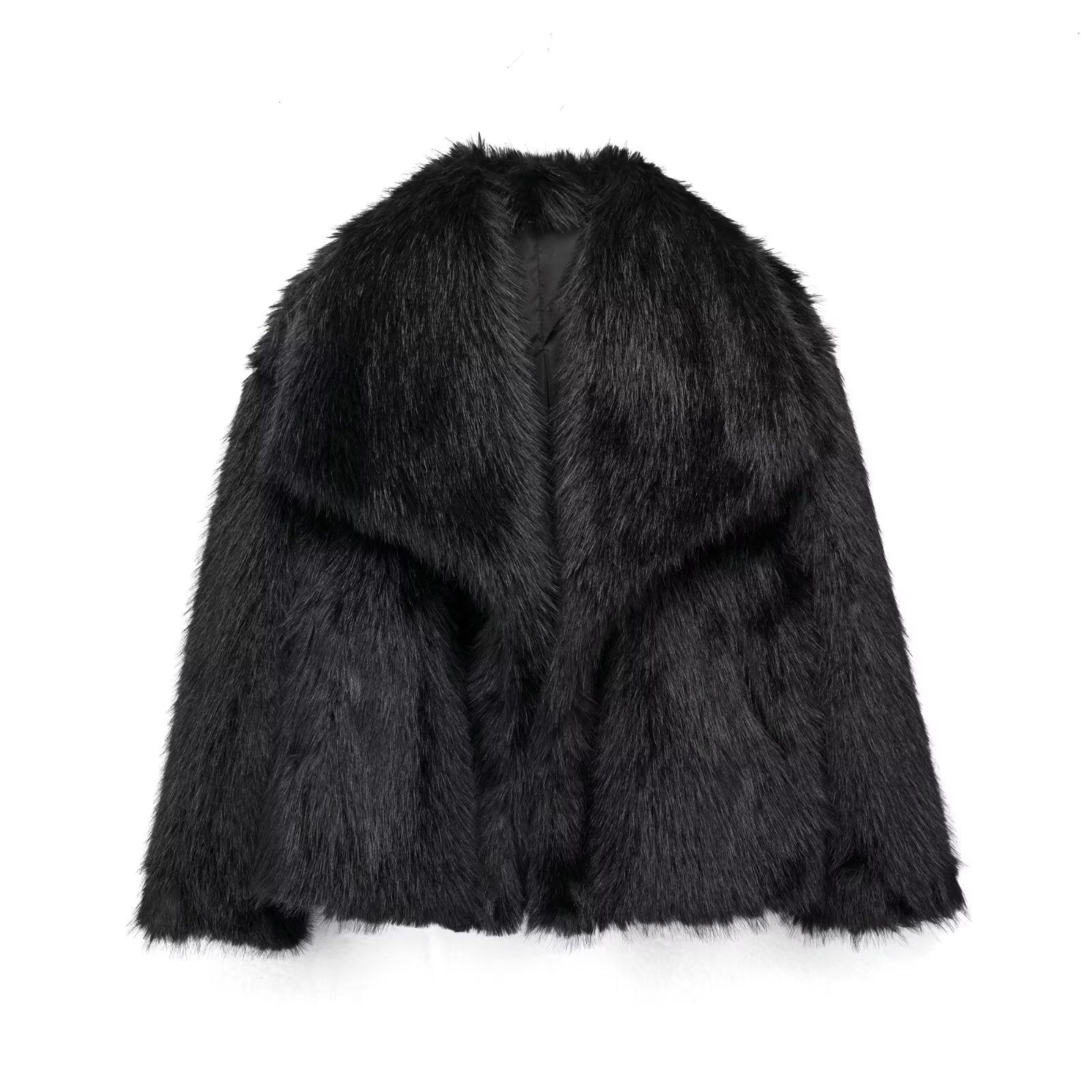 Luxe damesjas met volle faux fur uitstraling