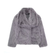 Luxe damesjas met volle faux fur uitstraling