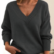Luxe damestrui met V-hals – zachte en warme premium sweater