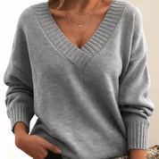 Luxe damestrui met V-hals – zachte en warme premium sweater