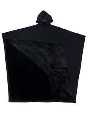 Luxe fleece poncho met capuchon