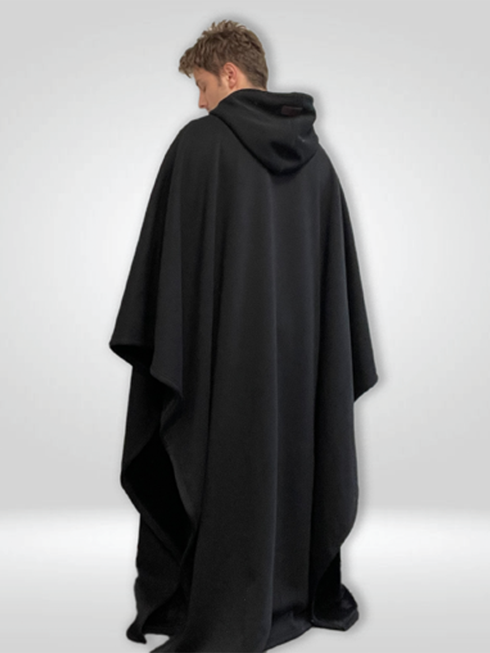 Luxe fleece poncho met capuchon