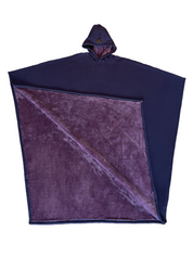 Luxe fleece poncho met capuchon
