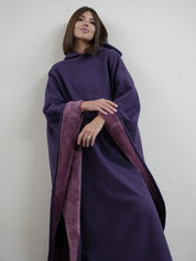 Luxe fleece poncho met capuchon