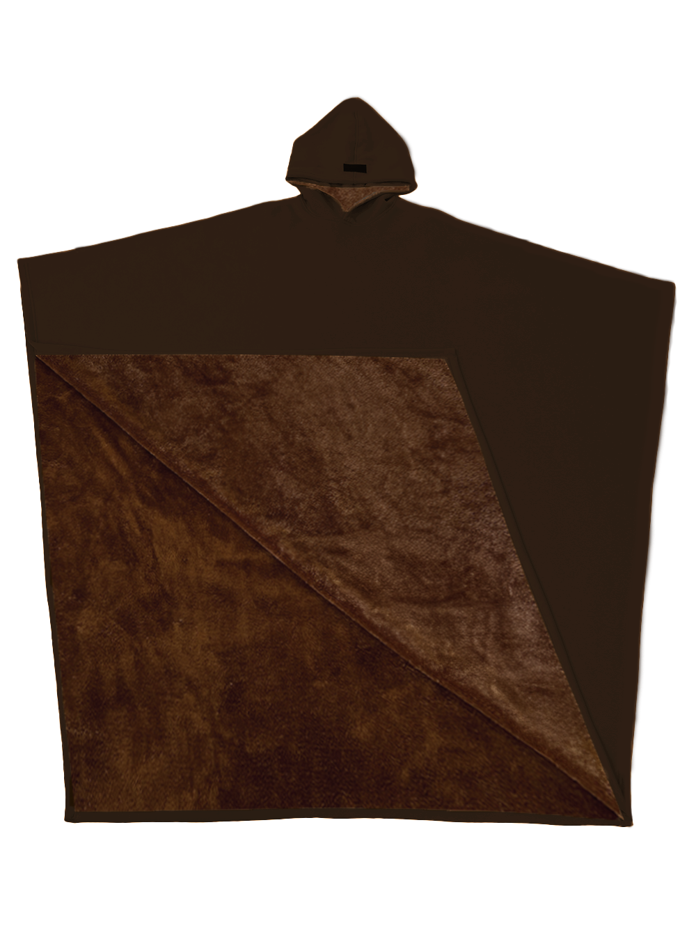 Luxe fleece poncho met capuchon