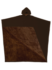 Luxe fleece poncho met capuchon
